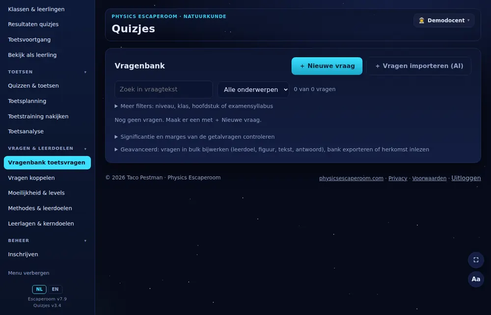 De vragenbank.